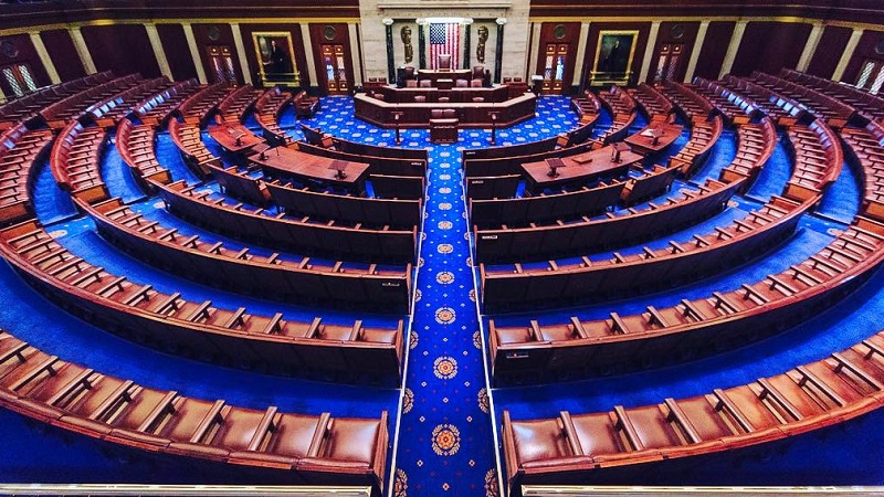 US house of representatives - empty chamber