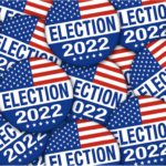 pile of Election 2022 buttons