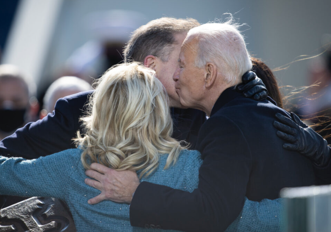 Joe & Jill Biden hug Hunter
