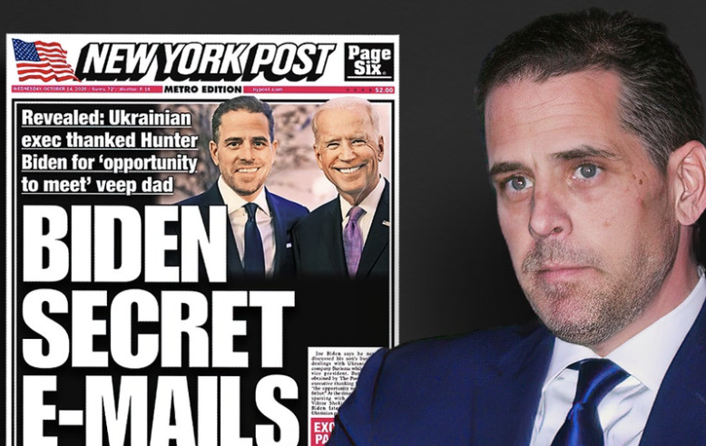 NYPost headline and photo of Hunter Biden