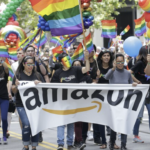 Amazon employees march in gay parade