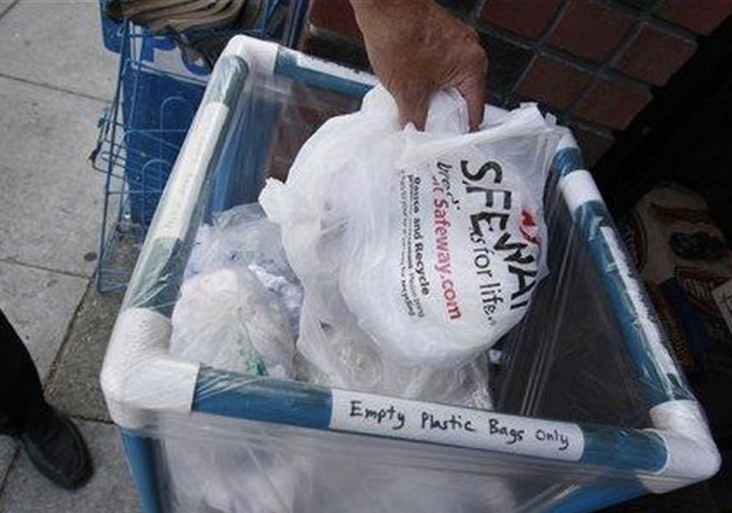 recycling plastic trash bags