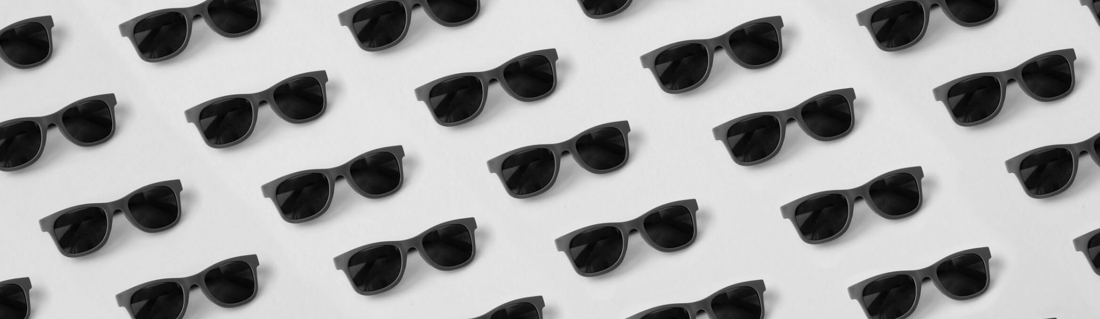 rows of exactly the same sunglasses