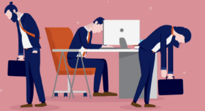 graphic - Gen Zers moping in business suits