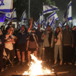 Israeli protesters- demonstration against Israeli PM Benjamin Netanyahu