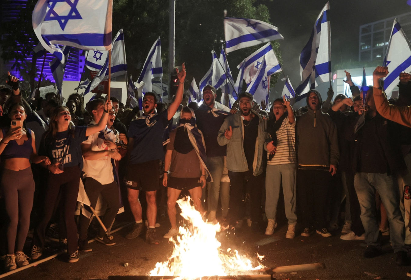 Israeli protesters- demonstration against Israeli PM Benjamin Netanyahu