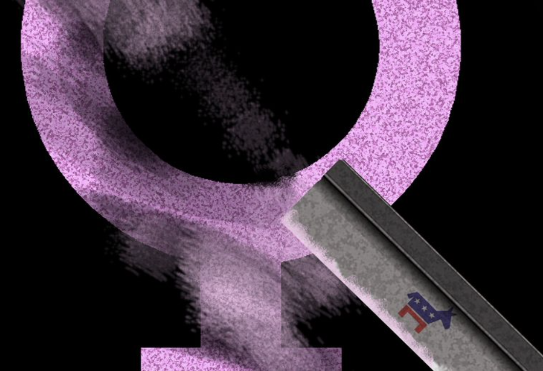 Symbol for Woman w Republican razor blade