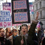 Transgender protesters outside Downing Street, London