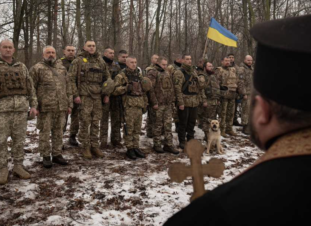Ukrainian Priest & Troops