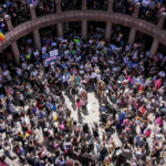 transgender protesters in TX Capitol Rotunda