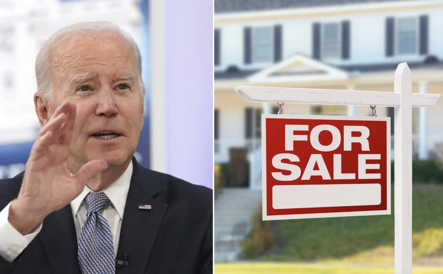 Biden left, home for sale right