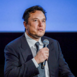 Elon Musk speaks at event