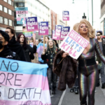 Transgender rights supporters protest in London