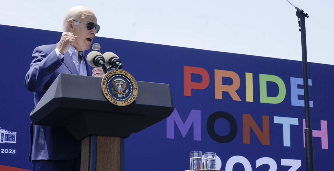 Biden campaigns at Pride rally