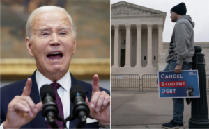 Angry Biden points fingers - student protester