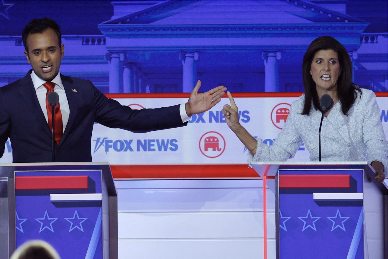 Vivek Ramaswamy and Nikki Haley at Rep debate