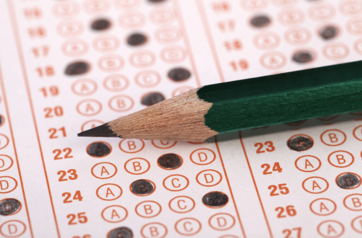 Standardized test answers and 2 pencil