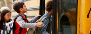 school bus loading children