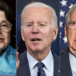 triptic of D Feinstein Joe Biden and Mitch McConnell