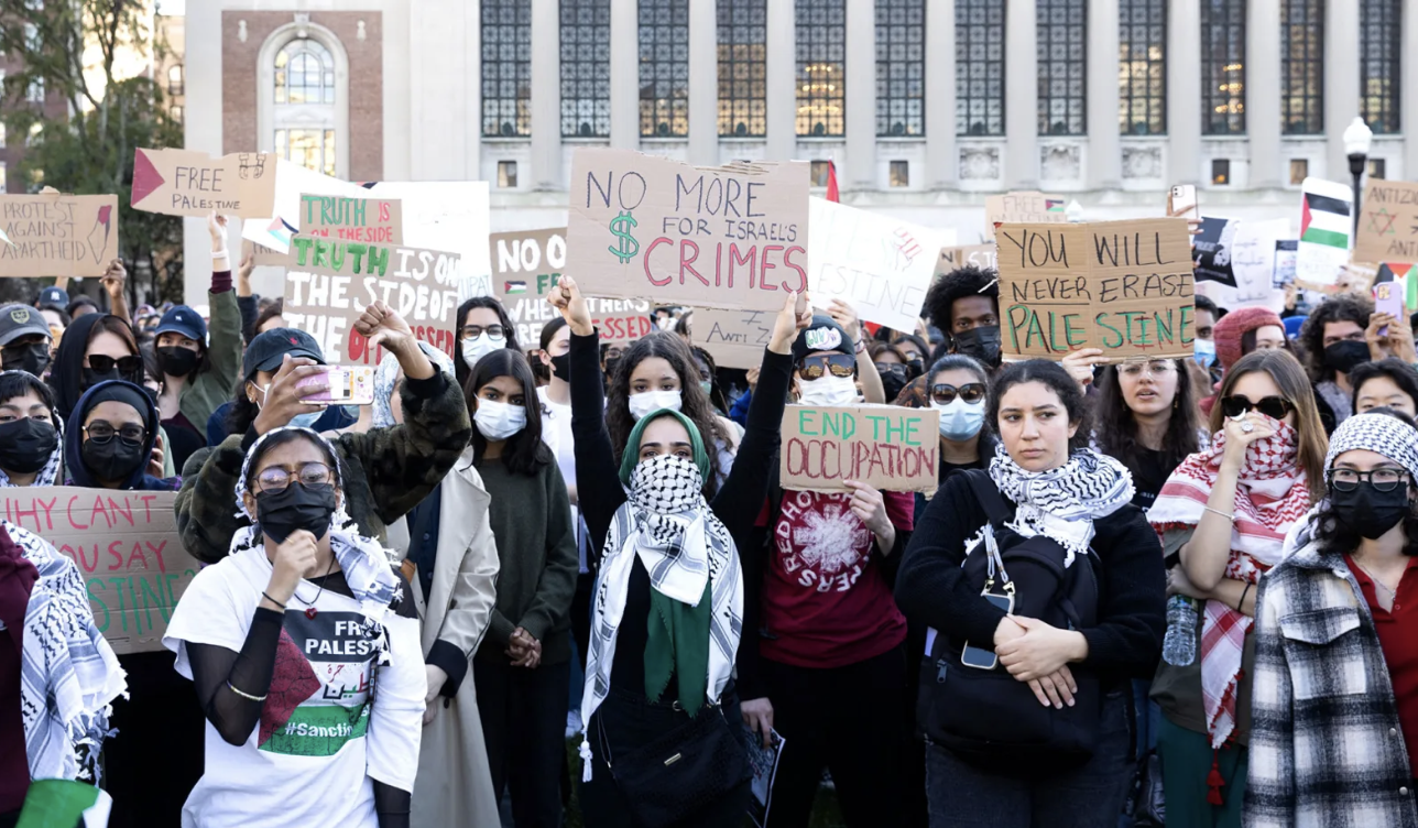 Pro-Palestinian Columbia University students protest