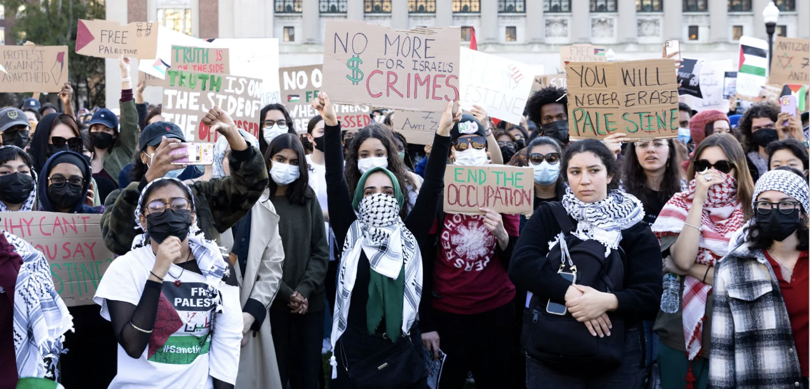 Pro Palestinian students protest at Columbia Univ