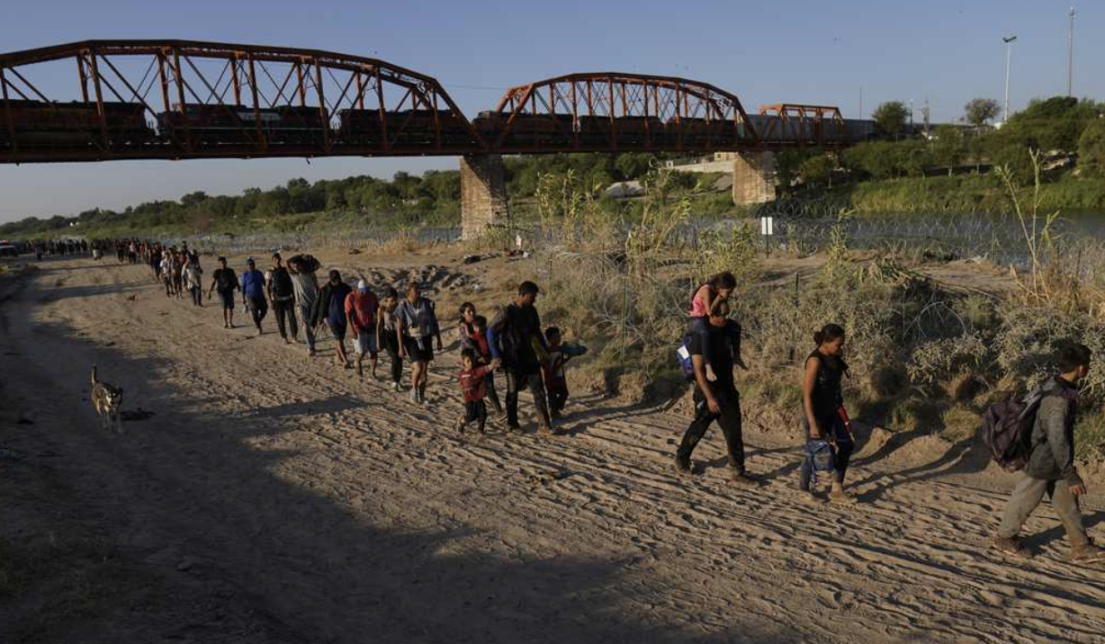 line of illegal immigrants