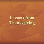 Lessons from Thanksgiving