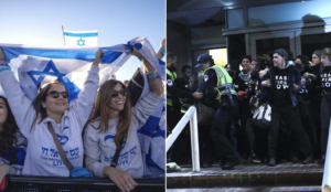 peaceful pro Israel protest vs violent pro Hamas protest