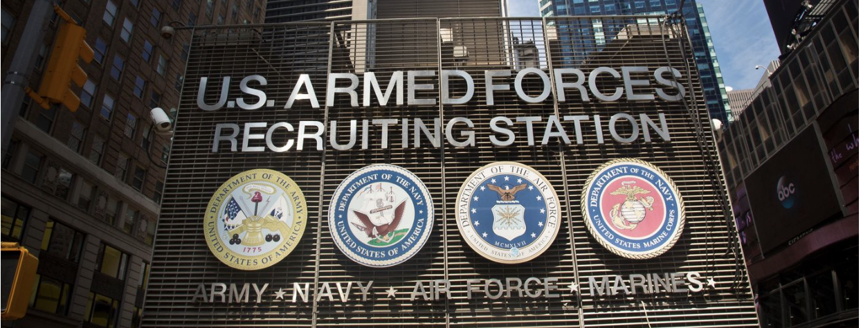 Military Recruitment sign in city