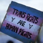 Trans rights are human rights - on cardboard