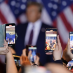 supporters record Trump NH victory with phone cameras