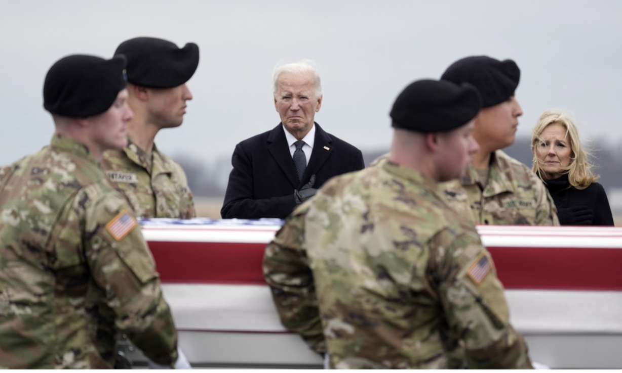 Joe and Jill Biden watch caskets of US soldiers being returned home
