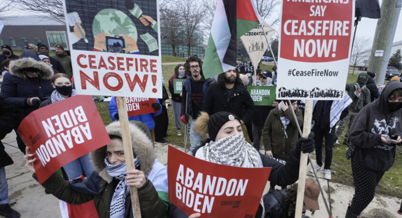 Pro-Hamas protesters in MI - abandon Biden