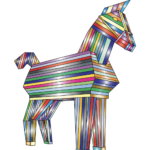 Trojan Horse made of rainbow colored blocks