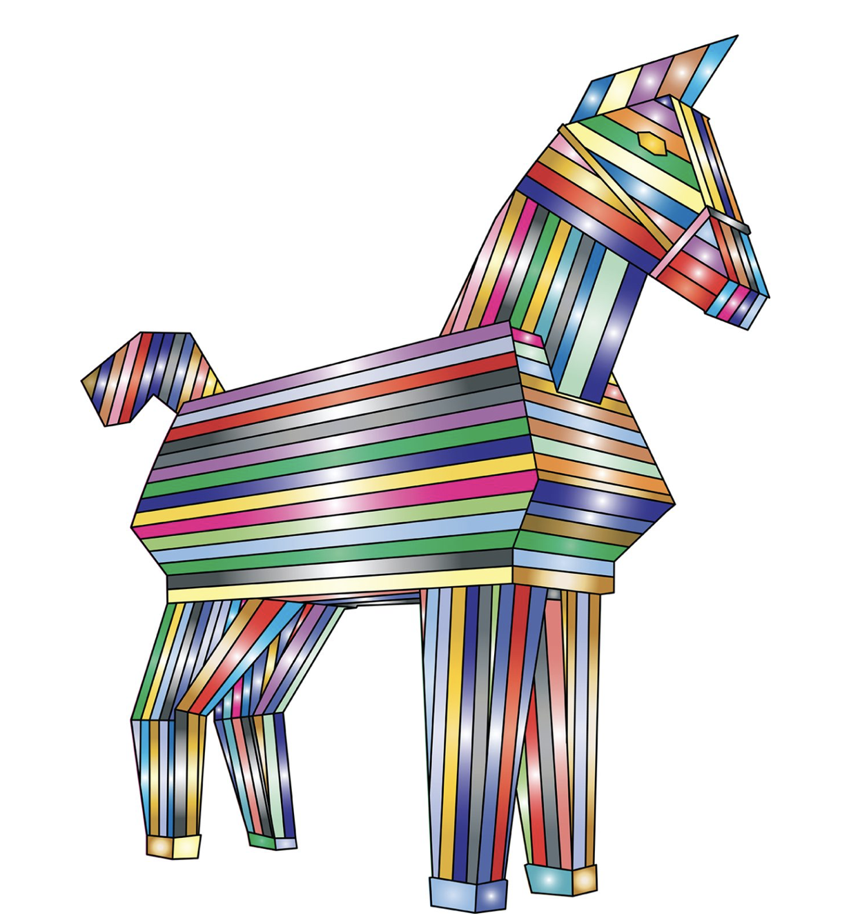 Trojan Horse made of rainbow colored blocks