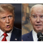 Trump Biden campaigning - side by pic