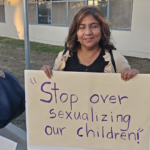 parents protesting sexualizing children