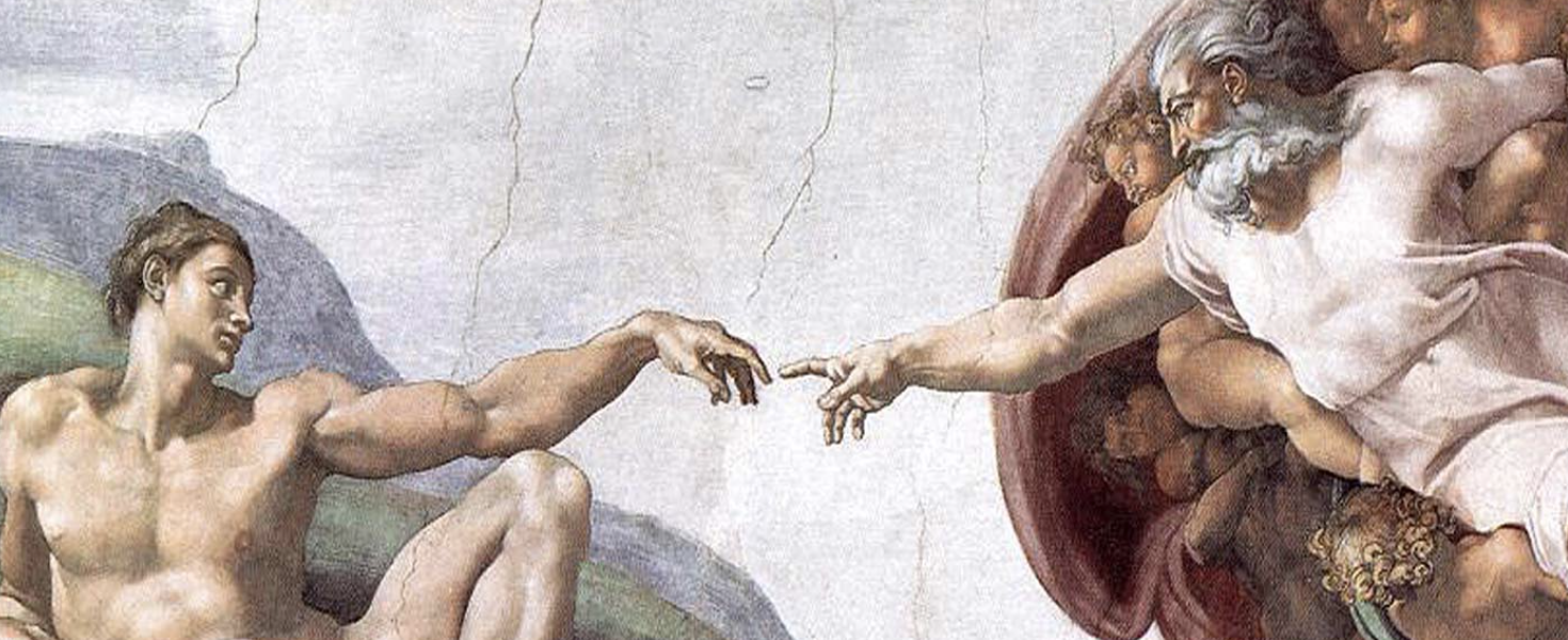 Sistine Chapel God finger touches Adam