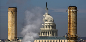 US Capitol Dome through smokes from the Capital Power Plant 2014