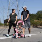Pregnant nurse and her family take walk