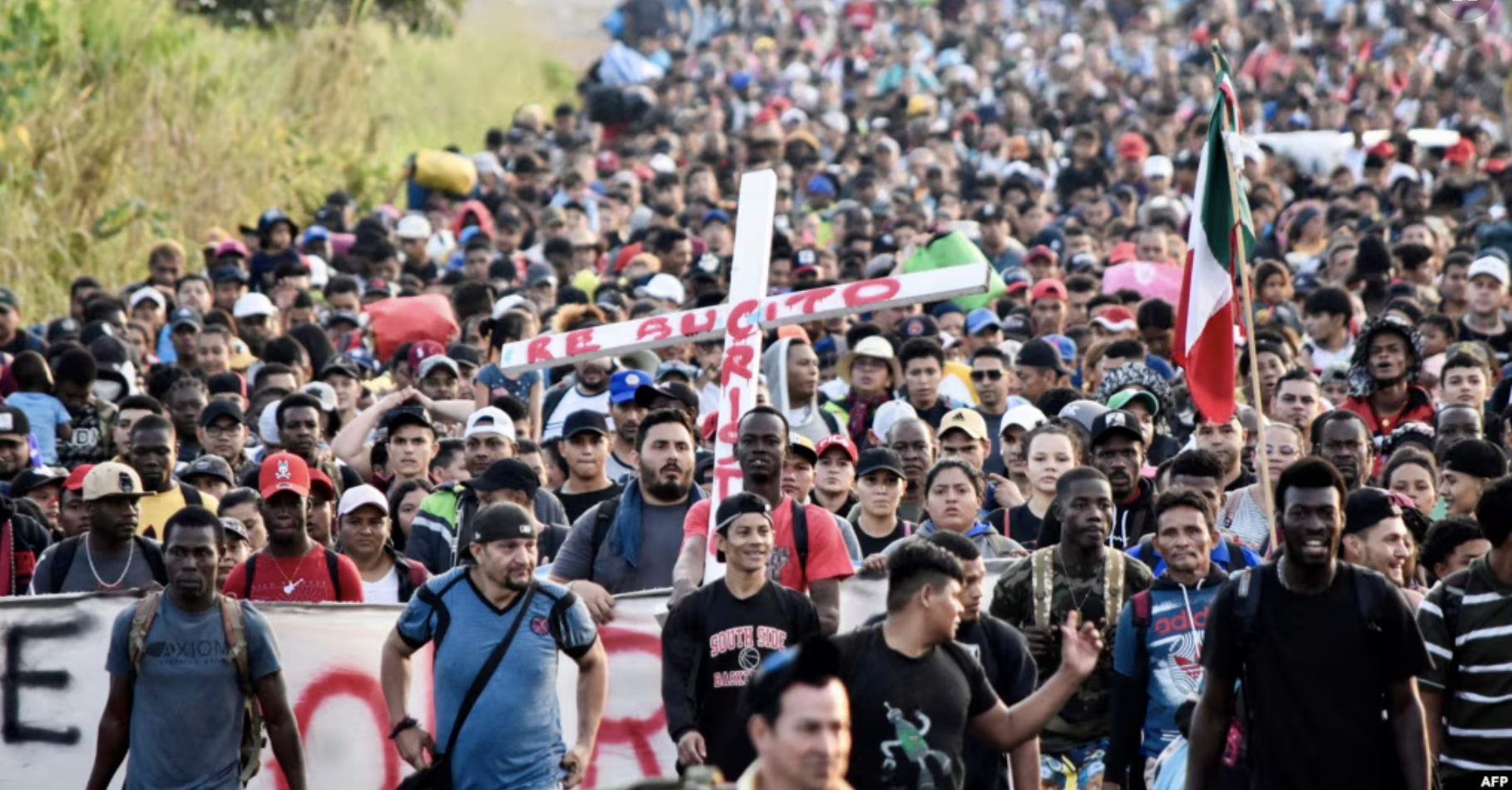 Giant Caravan of illegal immigrants -Tapachula, Chiapas State, Mexico, on Dec. 24, 2023
