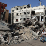 War torn buildings in Rafah Gaza