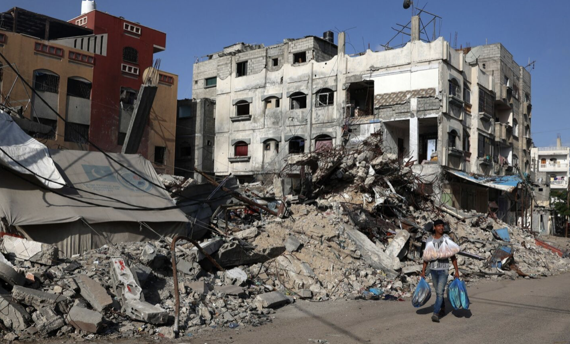 War torn buildings in Rafah Gaza