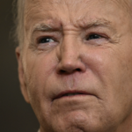 Closeup of Biden's face