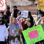 Highlands Ranch High School, CO - students walk out