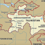 Map of Tajikistan and surrounds