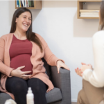 Pregnant woman at clinic