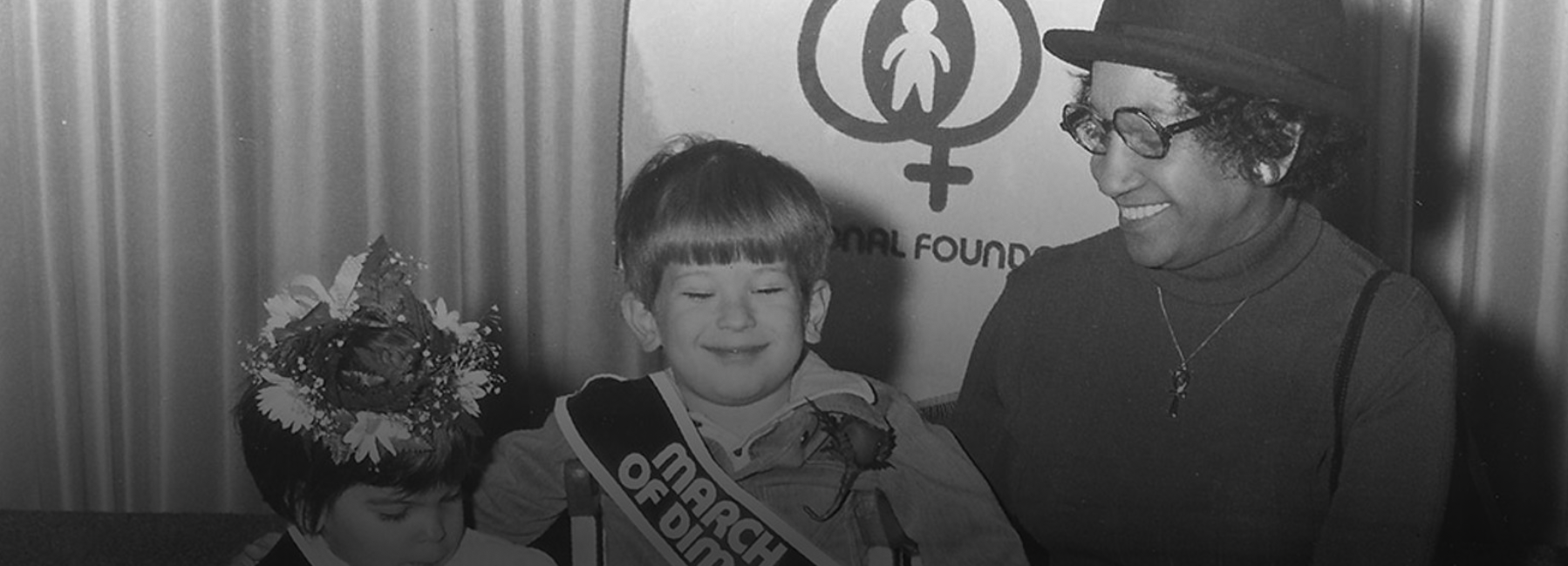 Vintage March of Dimes photo - b and w