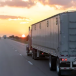 18-Wheeler at sunset with US Flag - working man.png