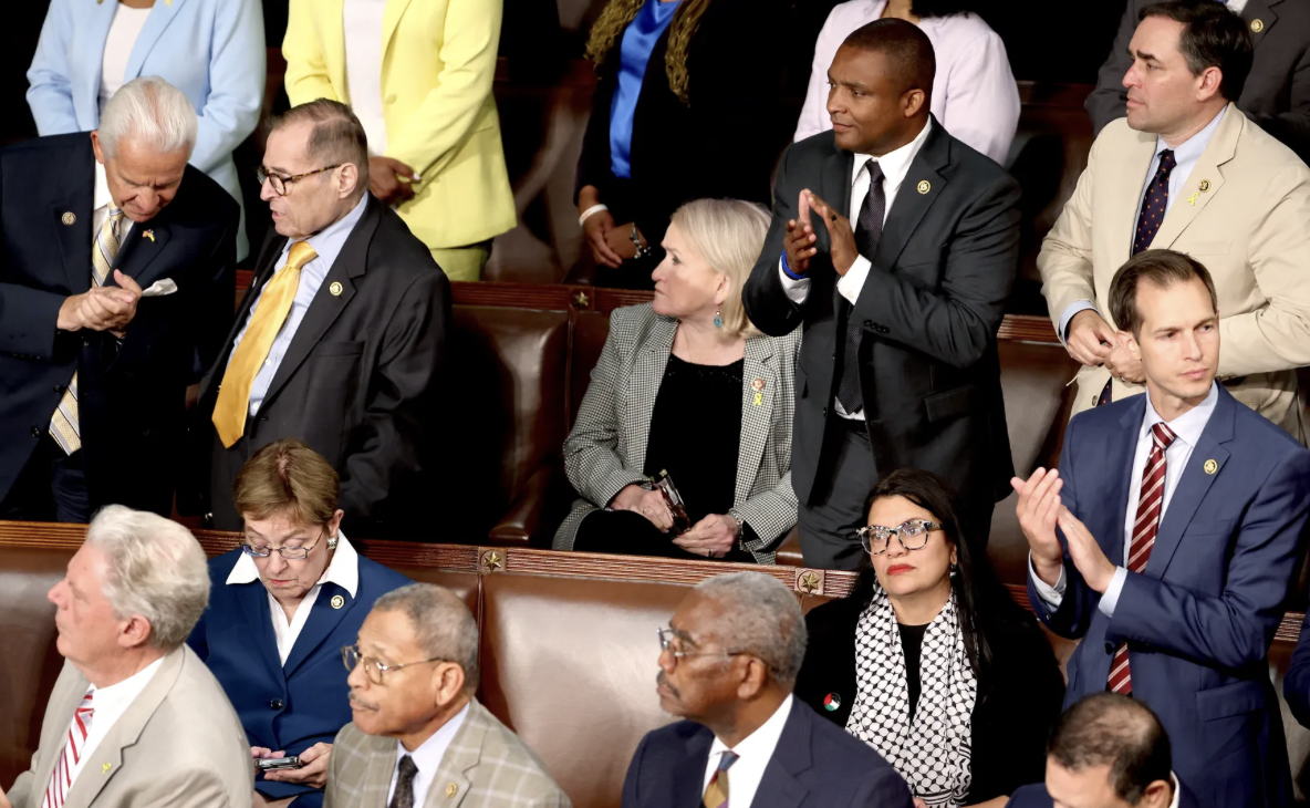 House Democrats gathered for Israeli Prime Minister Benjamin Netanyahu's address to a joint session of Congress